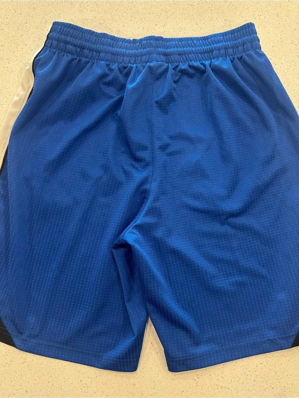Nike Men's Blue Athletic Basketball Shorts with White Side Panels Medium